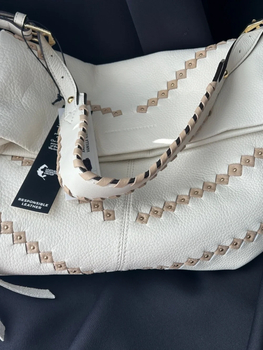 NWT Aimee Kestenberg Bali Hobo Bag | Vanilla/Ice/Almond Leather | OS